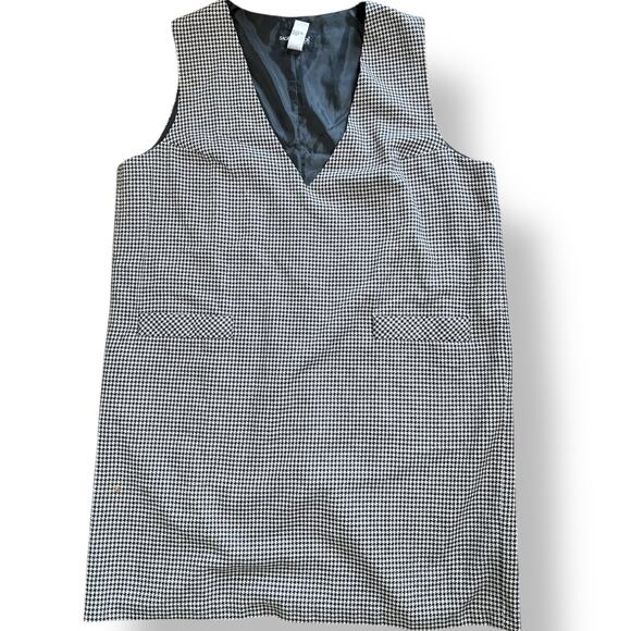 Plus size Vintage 90s Houndstooth Wool Preppy Dress |Dark Academia 22W 197 | - Picture 3 of 8